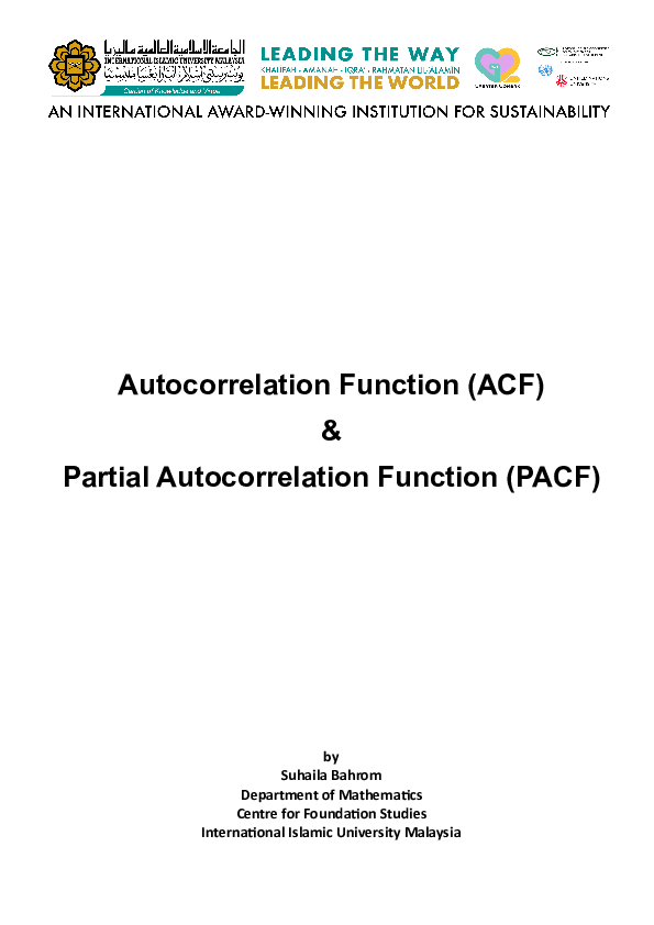 (PDF) Autocorrelation Function and Partial Autocorrelation Function in R