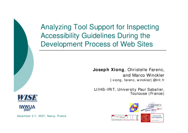 (PDF) Analyzing Tool Support for Inspecting Accessibility Guidelines ...