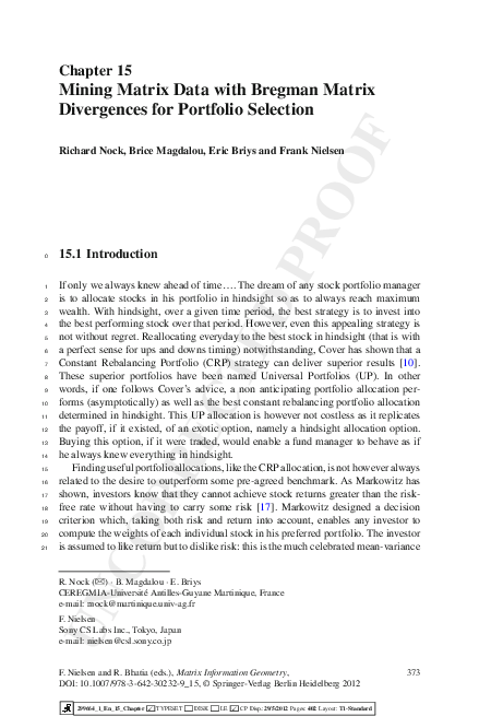 (PDF) Mining Matrix Data with Bregman Matrix Divergences for Portfolio ...