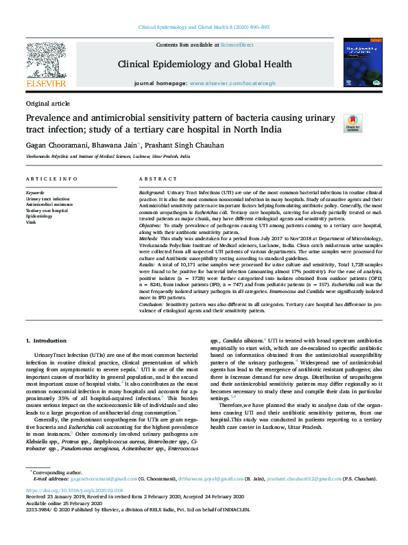 (PDF) Prevalence and antimicrobial sensitivity pattern of bacteria ...