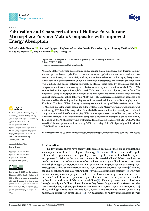 (PDF) Fabrication and Characterization of Hollow Polysiloxane ...