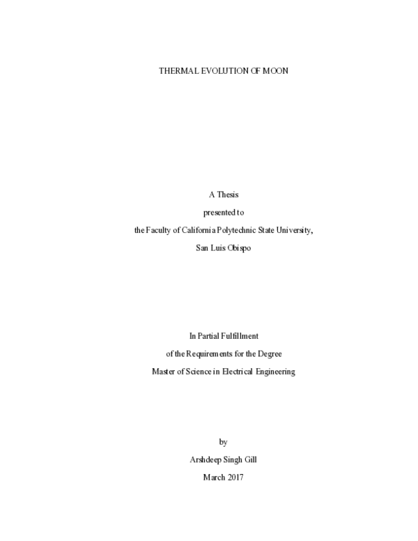 (PDF) Thermal Evolution of Moon
