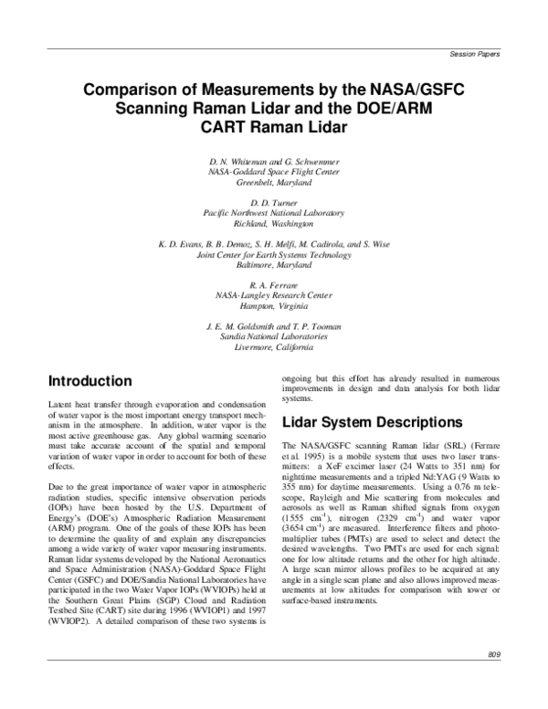(PDF) Comparison of measurements by the NASA/GSFC scanning Raman lidar ...