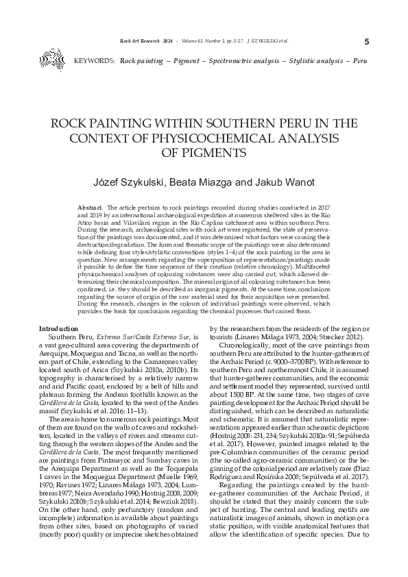 (PDF) ROCK PAINTING WITHIN SOUTHERN PERU IN THE CONTEXT OF ...