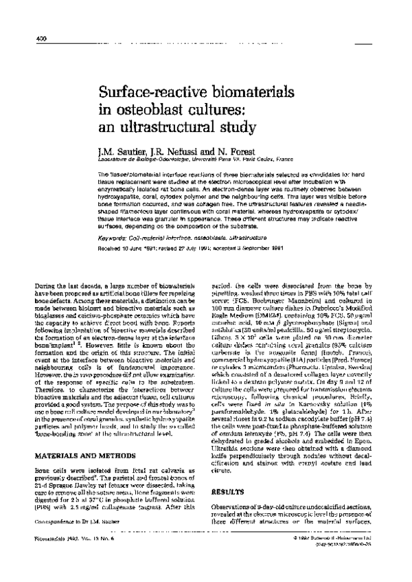 (PDF) Surface-reactive biomaterials in osteoblast cultures: An ...