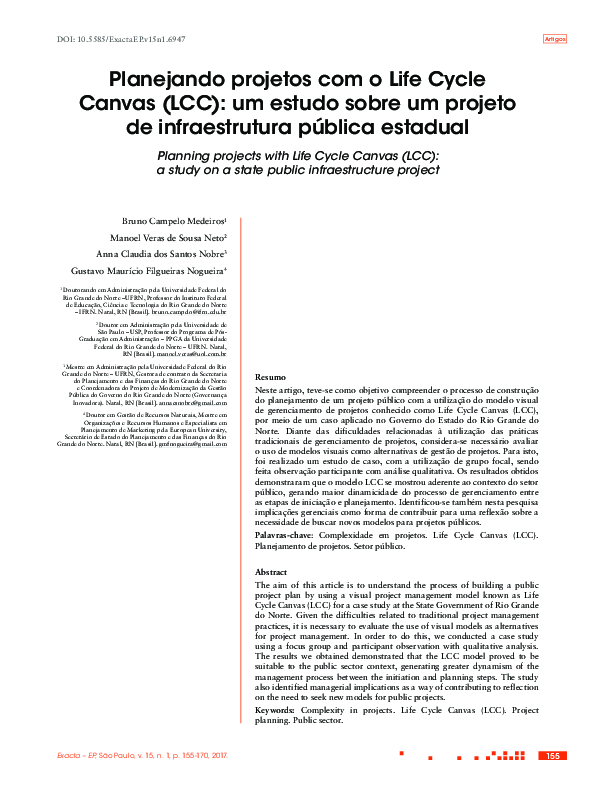 (PDF) Planejando projetos com o Life Cycle Canvas (LCC): um estudo ...
