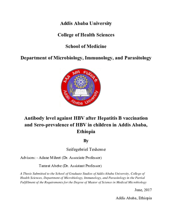 (PDF) Antibody level against HBV after hepatitis B vaccination and sero ...