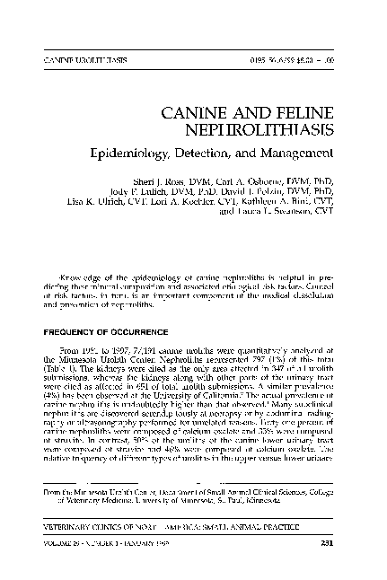 (PDF) Canine and Feline Nephrolithiasis