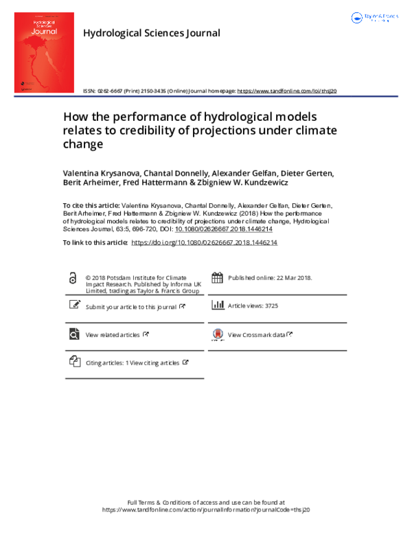 (PDF) How the performance of hydrological models relates to credibility ...