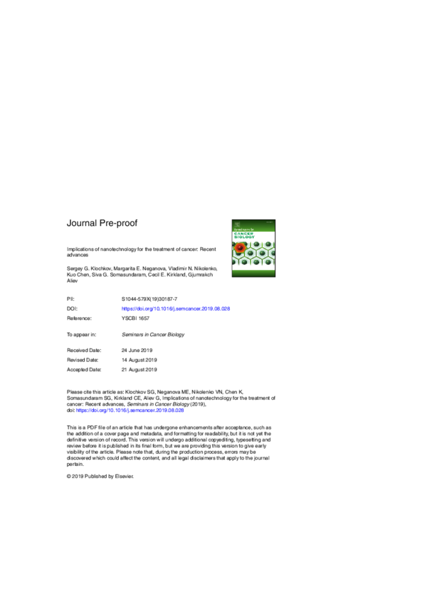 (PDF) Implications of nanotechnology for the treatment of cancer ...