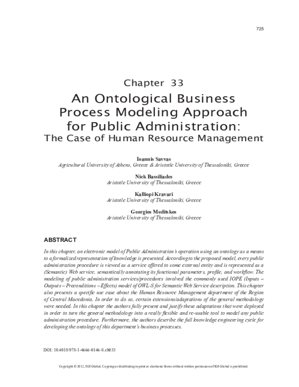 (PDF) An Ontological Business Process Modeling Approach for Public ...
