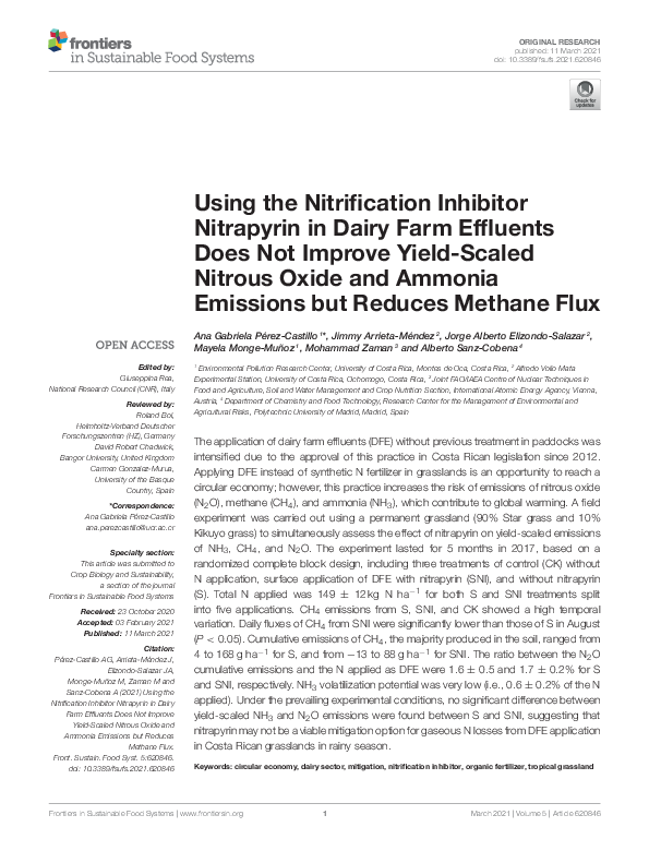 (PDF) Using the Nitrification Inhibitor Nitrapyrin in Dairy Farm ...