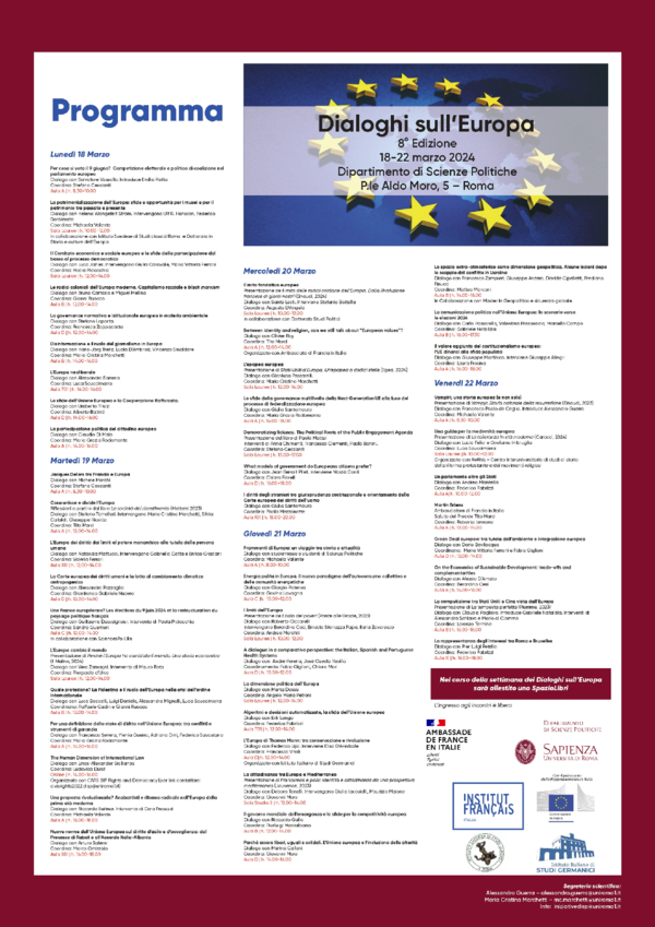 Dialoghi sull'Europa, Roma 18-22 marzo 2024