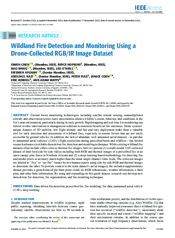 (PDF) Wildland Fire Detection and Monitoring Using a Drone-Collected ...