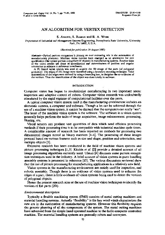 (PDF) An algorithm for vertex detection