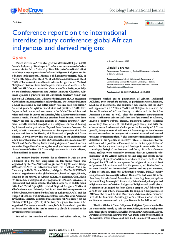 (PDF) Conference report: on the international interdisciplinary ...