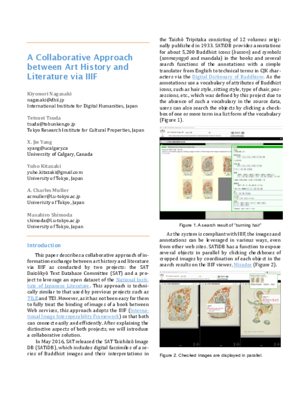 (PDF) A Collaborative Approach between Art History and Literature via IIIF