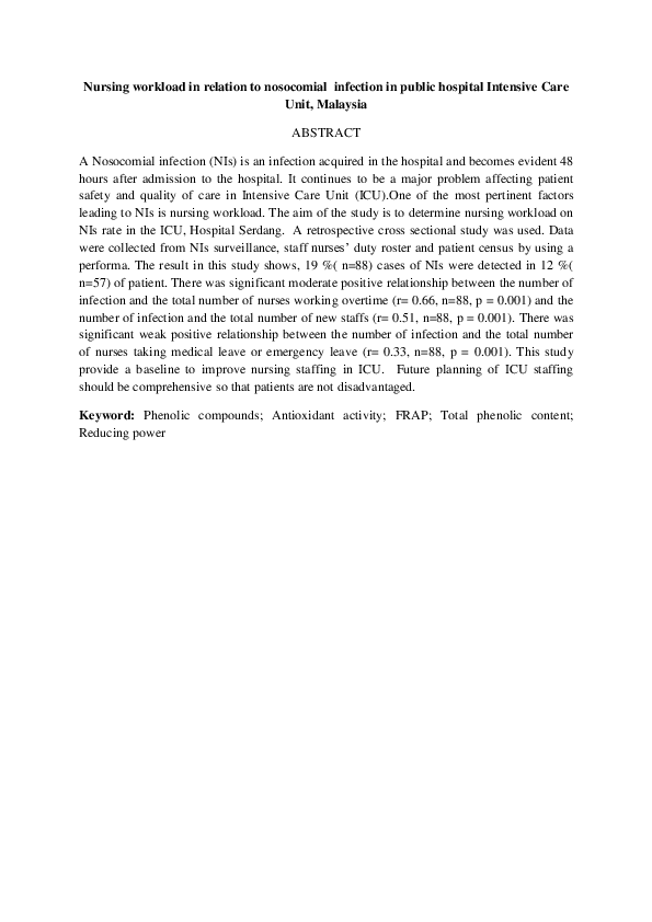 (PDF) Nursing Workload in Relation to Nosocomial Infection in Public ...