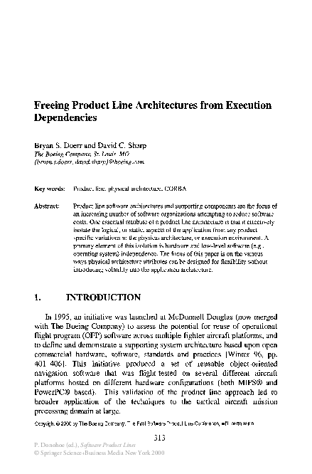 (PDF) Freeing Product Line Architectures from Execution Dependencies