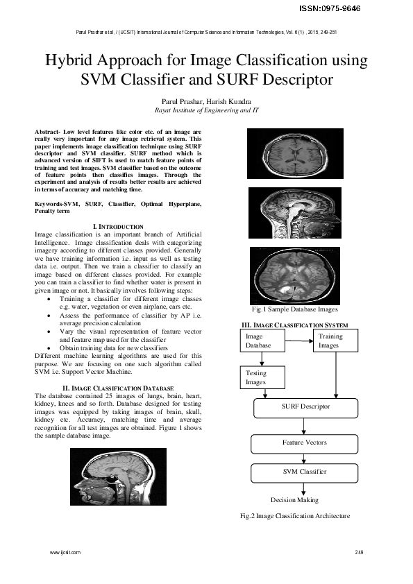 (PDF) Hybrid Approach for Image Classification using SVM Classifier and ...