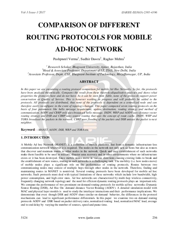 (PDF) Comparison of Different Routing Protocols for Mobile Ad-Hoc Network