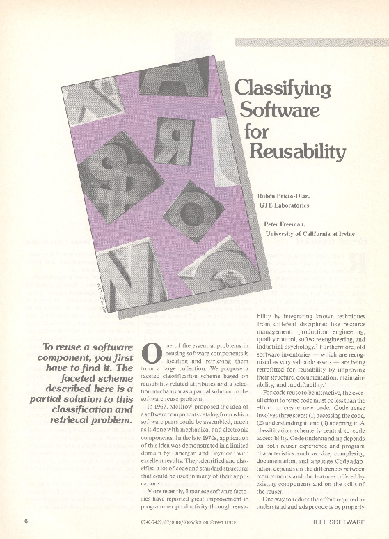 (PDF) Classifying Software for Reusability