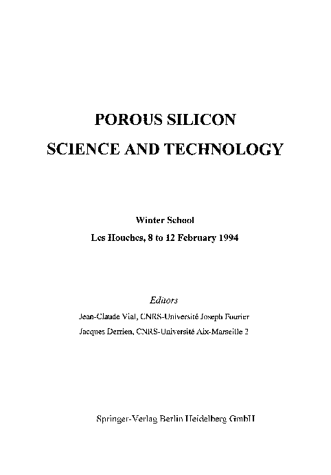 (PDF) Porous Silicon Science and Technology