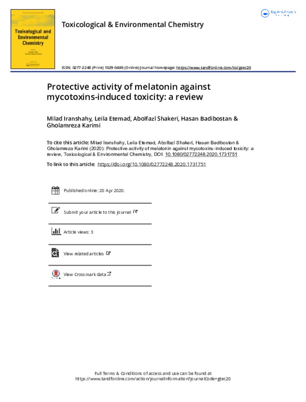 (PDF) Protective activity of melatonin against mycotoxins-induced ...