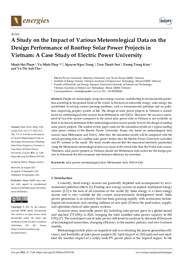 (PDF) A Study on the Impact of Various Meteorological Data on the ...