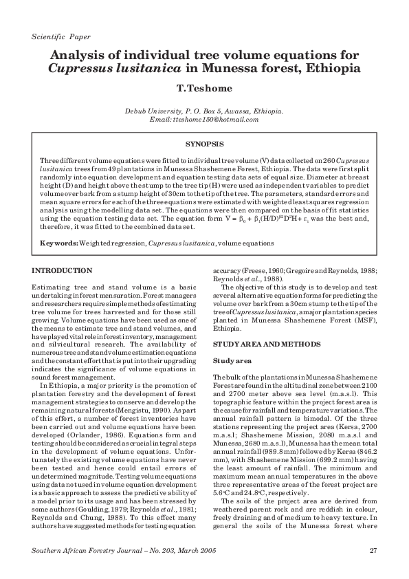 (PDF) Analysis of individual tree volume equations forCupressus ...