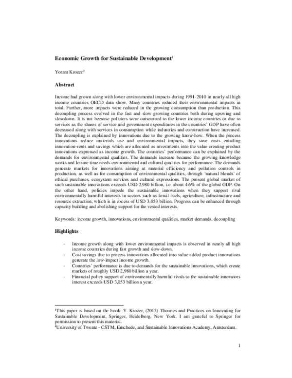 (PDF) Drivers and Barriers for sustainable development