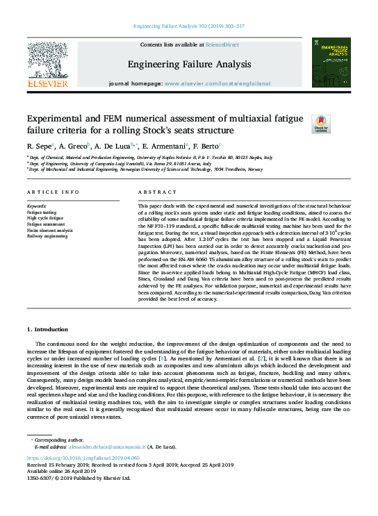 (PDF) Experimental and FEM numerical assessment of multiaxial fatigue ...