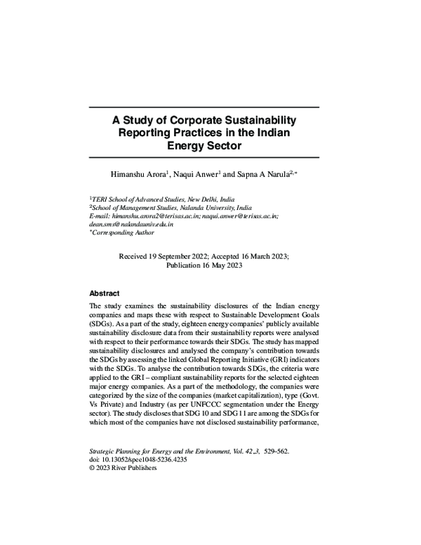 (PDF) A study of Corporate Sustainability Reporting Practices in the ...