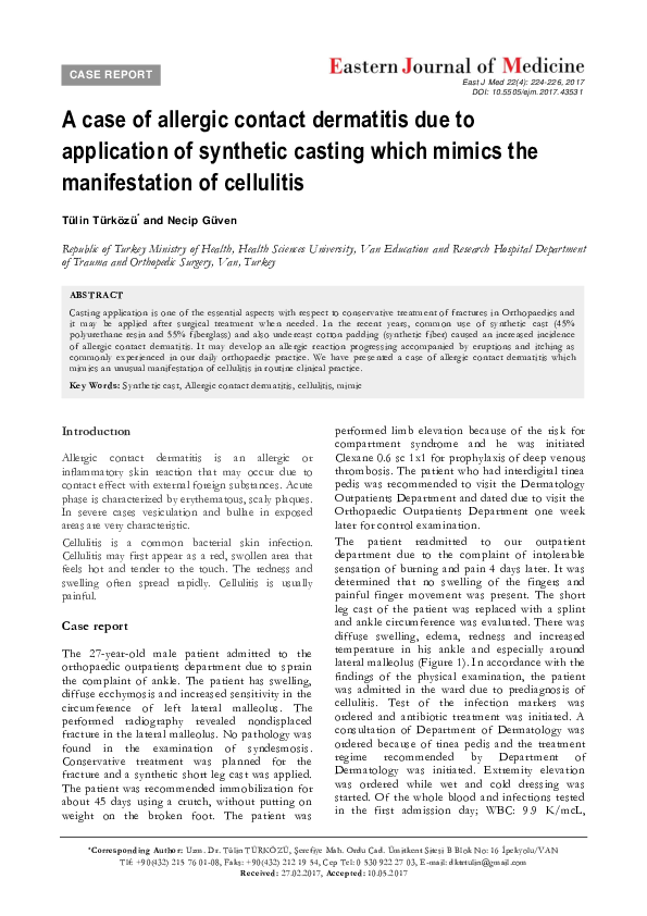 (PDF) A Case of Allergic Contact Dermatitis Due to Application of ...