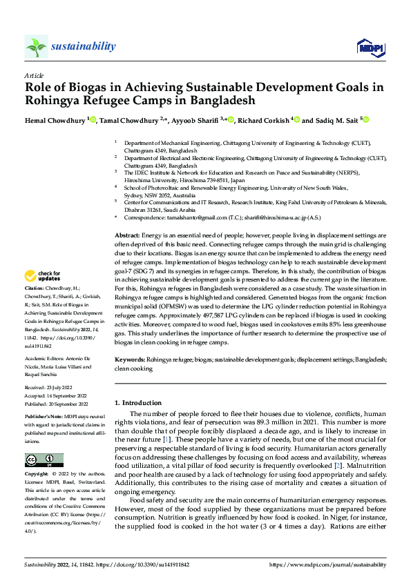 (PDF) Role of Biogas in Achieving Sustainable Development Goals in ...