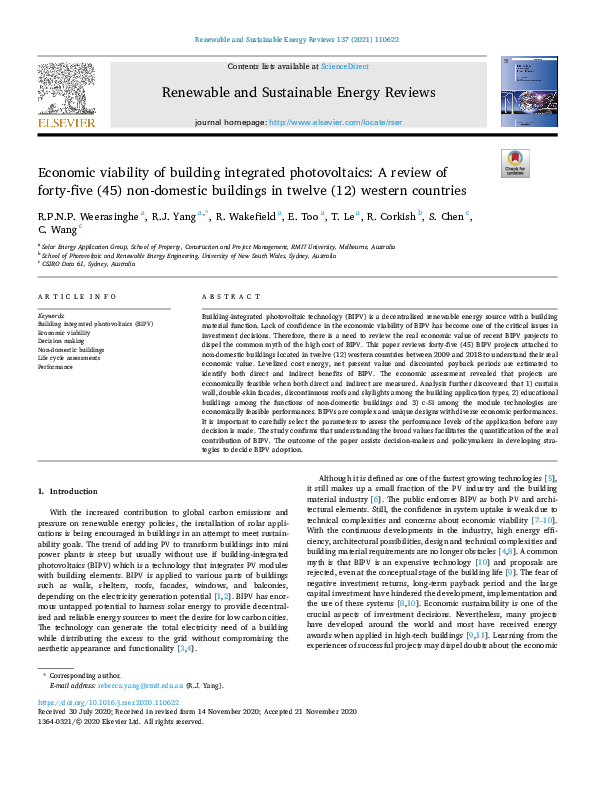 Photo inspiration: Viability Review Building Conversion Reference: Pdf Economic Viability Of Building Integrated Photovoltaics A Review
