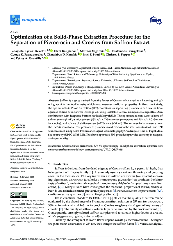 (PDF) Optimization of a Solid-Phase Extraction Procedure for the ...