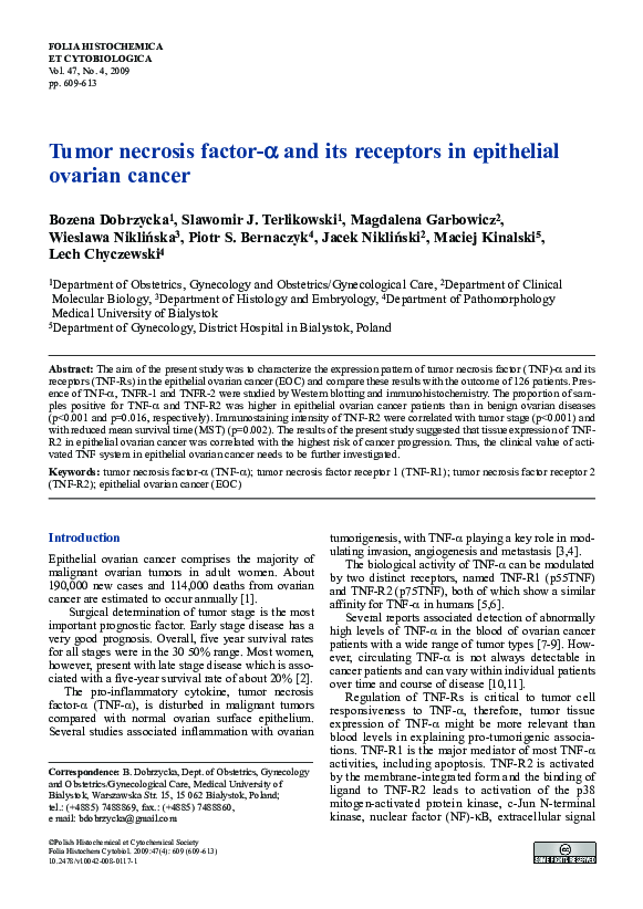 (PDF) Tumor necrosis factor-alpha and its receptors in epithelial ...