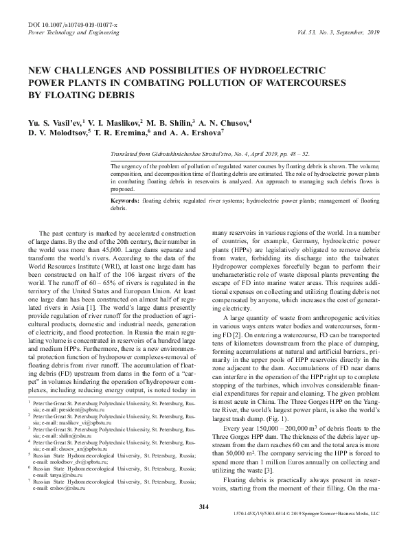 (PDF) New Challenges and Possibilities of Hydroelectric Power Plants in ...