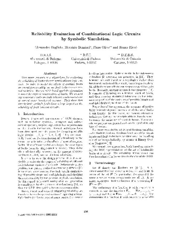 (PDF) Reliability evaluation of combinational logic circuits by ...