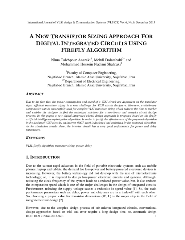 (PDF) A New Transistor Sizing Approach for Digital Integrated Circuits ...