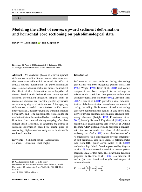 (PDF) Modeling the effect of convex upward sediment deformation and ...