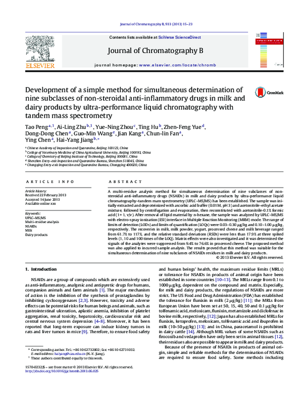 (PDF) Development of a simple method for the simultaneous determination ...