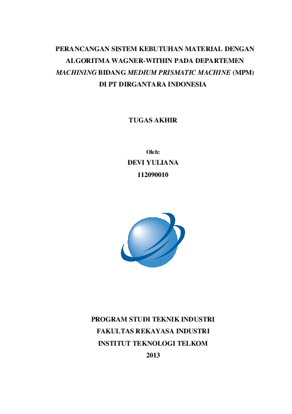 (PDF) Perancangan Sistem Kebutuhan Material Dengan Algoritma Wagner ...