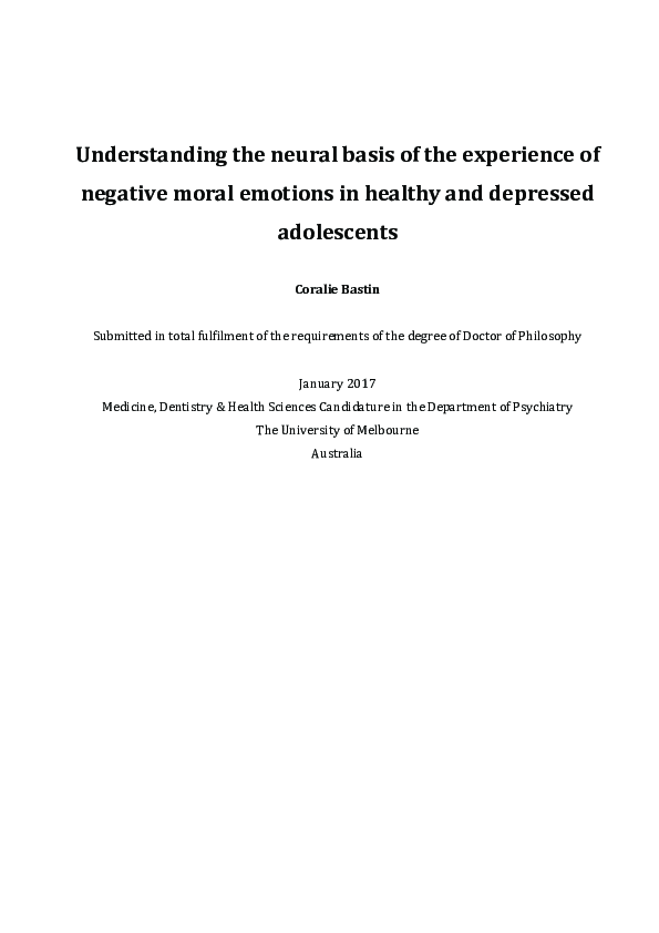 (PDF) Understanding the neural basis of the experience of negative ...