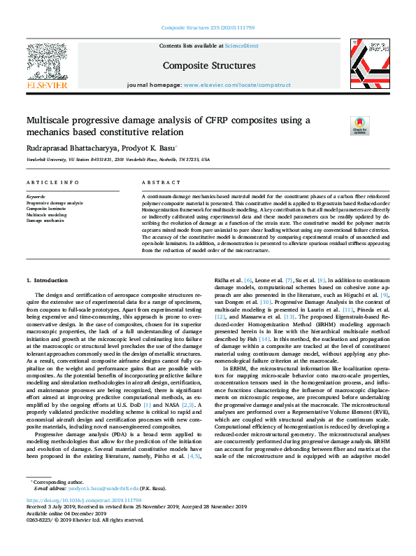 (PDF) Multiscale progressive damage analysis of CFRP composites using a ...