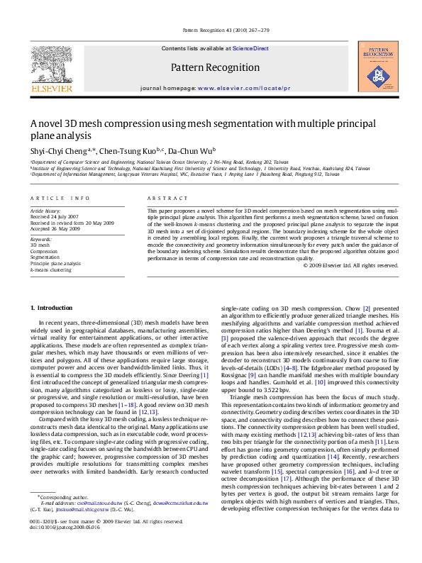 (PDF) A novel 3D mesh compression using mesh segmentation with multiple ...