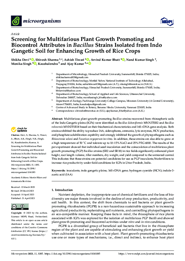 (PDF) Screening for Multifarious Plant Growth Promoting and Biocontrol ...