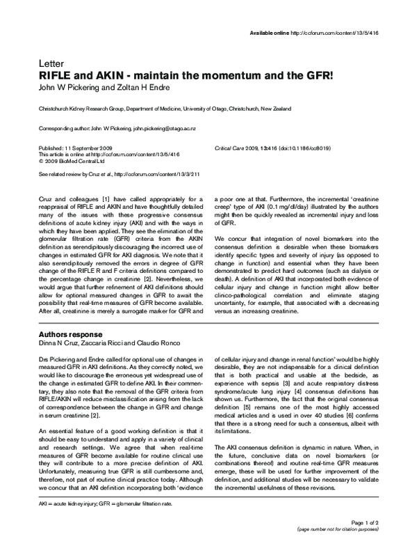 (PDF) RIFLE and AKIN - maintain the momentum and the GFR!