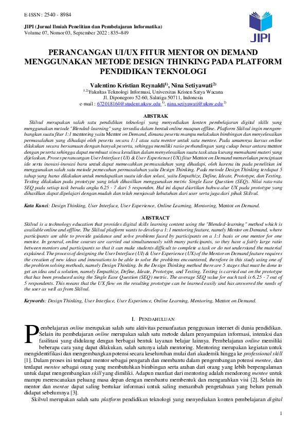 (PDF) Perancangan Ui/Ux Fitur Mentor on Demand Menggunakan Metode ...